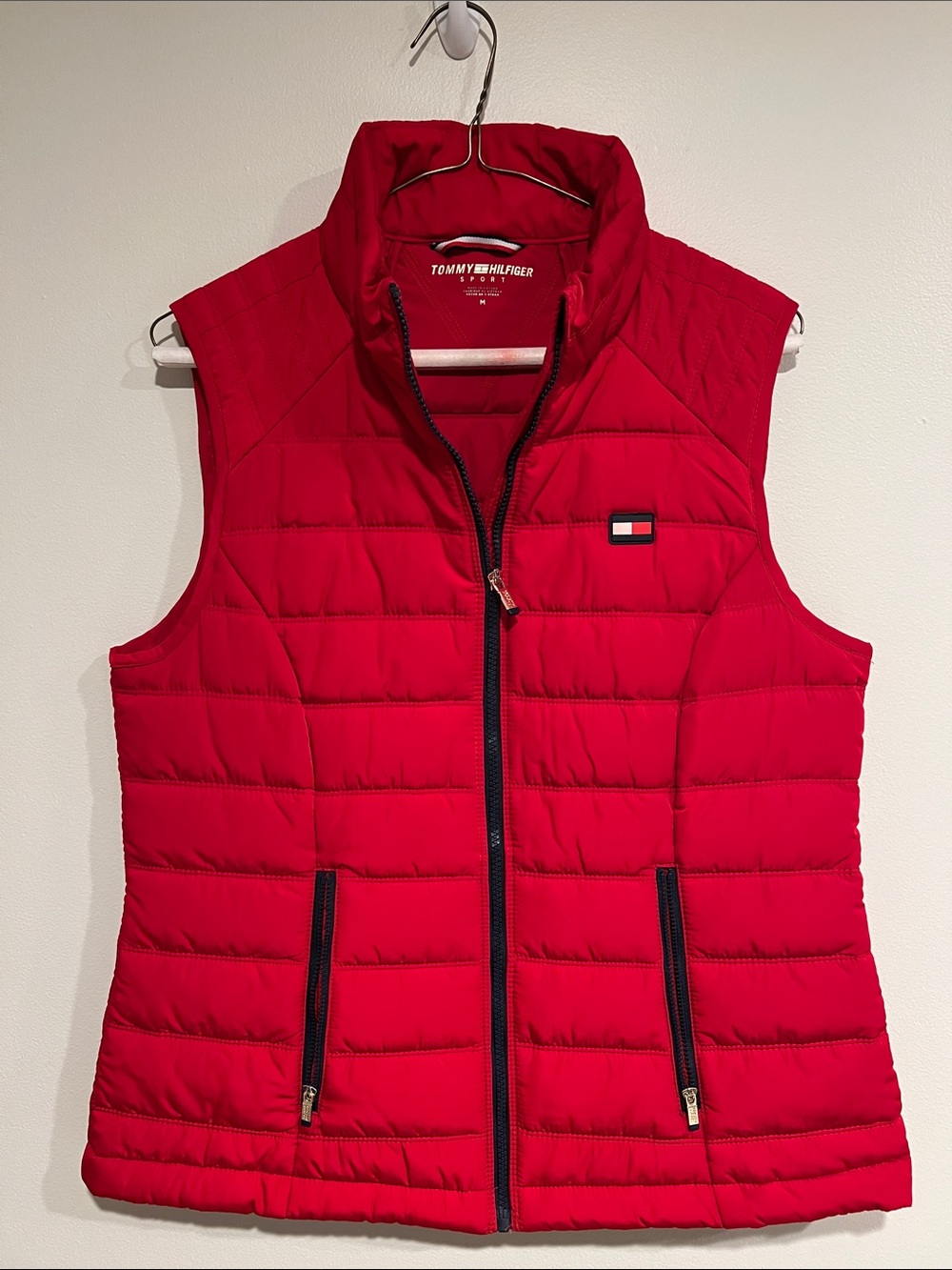 Tommy Hilfiger Bright Red Quilted Puffer Vest - Women's